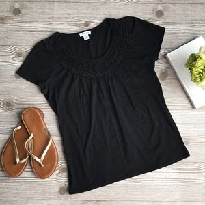 Black Short Sleeve Top
